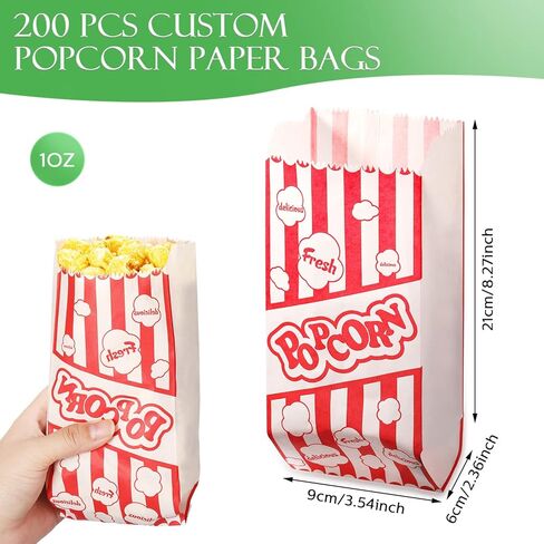 202 Pcs Popcorn Machine Supplies Set, Kernel Sifting Speed Scoop, Stainless Steel Seasoning Dredge with Handle, 200 Pcs Popcorn Bags Bundle for Home Kitchen Theater Movie Tools Supplies (1 Oz) in Saudi Arabia