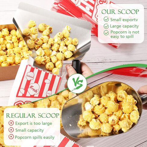 202 Pcs Popcorn Machine Supplies Set, Kernel Sifting Speed Scoop, Stainless Steel Seasoning Dredge with Handle, 200 Pcs Popcorn Bags Bundle for Home Kitchen Theater Movie Tools Supplies (1 Oz) in Saudi Arabia