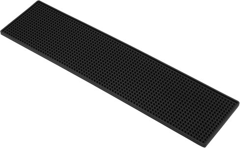 FUNSUEI 4 PCS 6 x 24 Inch Black Rubber Bar Mats, Rubber Bar Service Spill Mat, Non Slip Bar Top Mat, PVC Bar Drink Pad for Home Kitchen, Pubs, Restaurants in Saudi Arabia