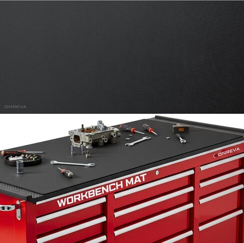 ONREVA Workbench Mat 24X48 Inches, EVA Rubber Work Mat, Protect Your Work Bench Top, Heavy Duty Pad for Tool Box Top, Table, Tool Station, Rolling Cabinet Cart Cover Liner Matt, 48"X24" 5mm Thick in Kuwait