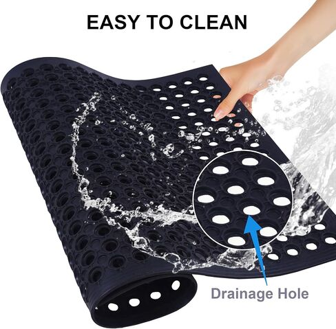 سجادة أرضية مطاطية مضادة للتعب من OrangeStar، مقاس 60.96 سم × 91.44 سم، سجادات تصريف تجارية لمطبخ المطاعم، سجادة باب غير قابلة للانزلاق مع فتحات لحمام السباحة الداخلي والخارجي، أسود in Kuwait