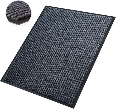 Front Door Mat,3'x4'Indoor Outdoor Door Mat,Heavy Duty Durable Welcome,Commercial Floor Mats Inside Outside Entrance, Waterproof All-Season, All-Weather Non Slip Backing Doormat for Entryway,Dark Gray in Saudi Arabia