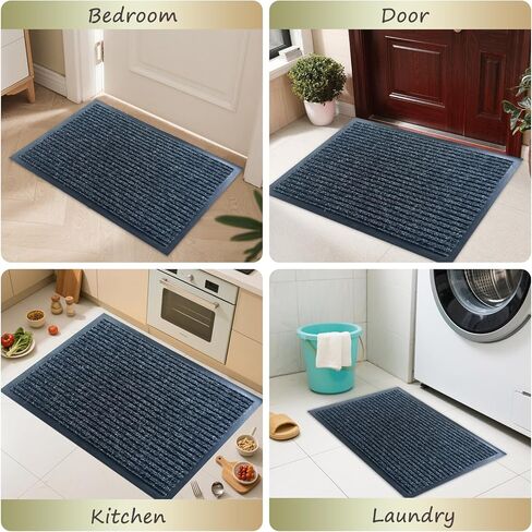 Front Door Mat,3'x4'Indoor Outdoor Door Mat,Heavy Duty Durable Welcome,Commercial Floor Mats Inside Outside Entrance, Waterproof All-Season, All-Weather Non Slip Backing Doormat for Entryway,Dark Gray in Saudi Arabia