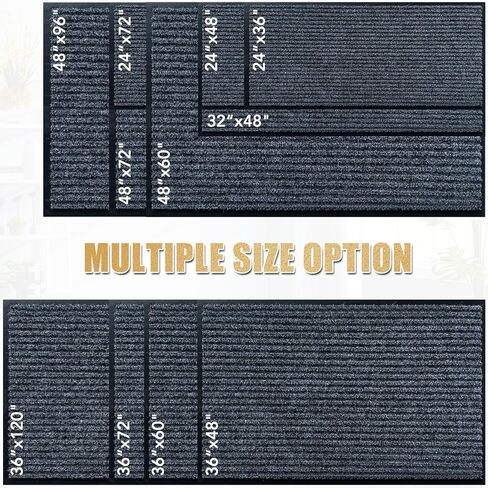 Front Door Mat,3'x4'Indoor Outdoor Door Mat,Heavy Duty Durable Welcome,Commercial Floor Mats Inside Outside Entrance, Waterproof All-Season, All-Weather Non Slip Backing Doormat for Entryway,Dark Gray in Saudi Arabia