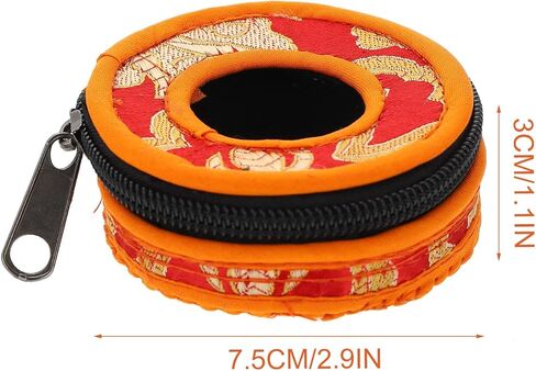 Tibetan Meditation Bell Storage Holder Pouch with Handmade Embroidered Silk Cover Compact 2.95 Inch Bell Container for Temple and Home Use in Saudi Arabia