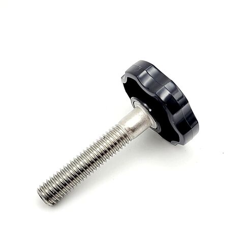 3/8 "x 2" مسامير ربط الإبهام سوداء مستديرة 6 نقاط رأس سداسي لقط مقبض غطاء بلاستيكي من الفولاذ المقاوم للصدأ 3/8 "-16 خيط قياسي (حجم العبوة: 4 عبوات) in Saudi Arabia