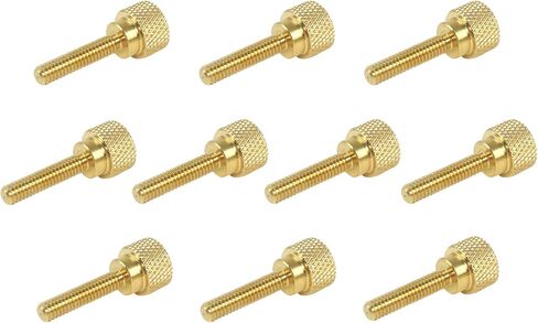 10 عبوات من مسامير الإبهام المخرشة المصنوعة من النحاس الصلب مقاس 8-32 × 3/4 بوصة مع أكتاف مستقيمة وخيوط اليد اليمنى SAE طرف مسطح غير مطلي (خيوط طويلة 8-32 × 3/4 بوصة) in Saudi Arabia