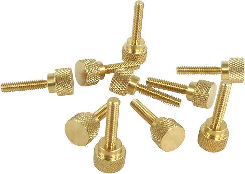 10 عبوات من مسامير الإبهام المخرشة المصنوعة من النحاس الصلب مقاس 8-32 × 3/4 بوصة مع أكتاف مستقيمة وخيوط اليد اليمنى SAE طرف مسطح غير مطلي (خيوط طويلة 8-32 × 3/4 بوصة) in Saudi Arabia