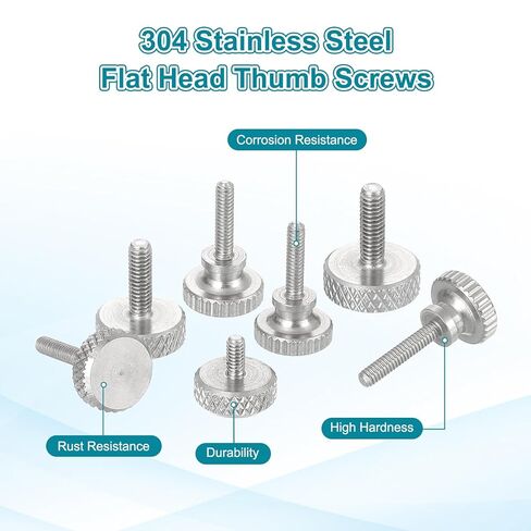MECCANIXITY 5pcs M2 x 4mm مسامير الفرجار الورنية، 304 الفولاذ المقاوم للصدأ رأس مسطح الكتف الإبهام مسامير متري الماس مخرش رئيس البراغي قبضة المقابض اليد تشديد موقف السحابات الموضوع in Kuwait