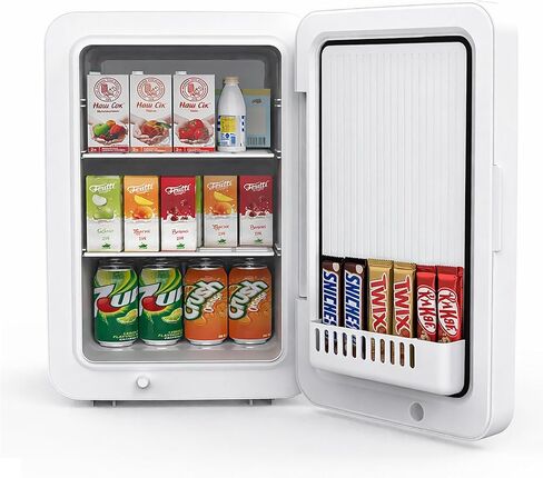 22L/30Cans Mini Fridge for Bedroom, 12v DC Portable Cooler & Warmer, Mini Refrigerator with Glass Front, for Car Office Desk & Dorm Room Food Beverage Skincare Makeup in Saudi Arabia