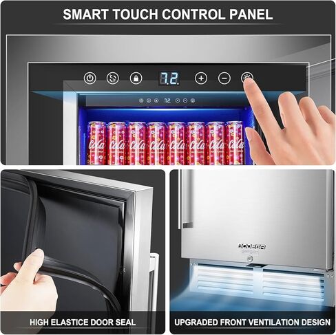 BODEGA 24 Inch Beverage Fridge under Counter, Outdoor Refrigerator for Patio and Deck Weatherproof, Stainless Steel Beverage Cooler for Soda, Beer, Holds 164 Cans in Kuwait