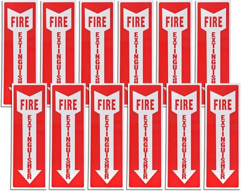 12 قطعة من ملصقات طفاية الحريق من Bettli مع أسهم وشعار طفاية حريق للأعمال ورق لاصق ذاتي وملصقات شعار السلامة وشعار السلامة in Kuwait