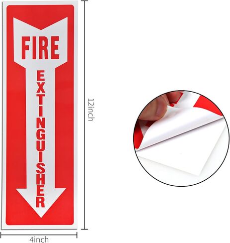 12 قطعة من ملصقات طفاية الحريق من Bettli مع أسهم وشعار طفاية حريق للأعمال ورق لاصق ذاتي وملصقات شعار السلامة وشعار السلامة in Kuwait