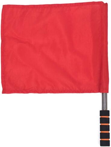 4 قطع من أعلام Linesman الرياضية من Sewroro، أعلام مطابقة لأحداث الحكم مع عصا عمود من الفولاذ المقاوم للصدأ للأحداث والمباريات الرياضية (أحمر) in Kuwait