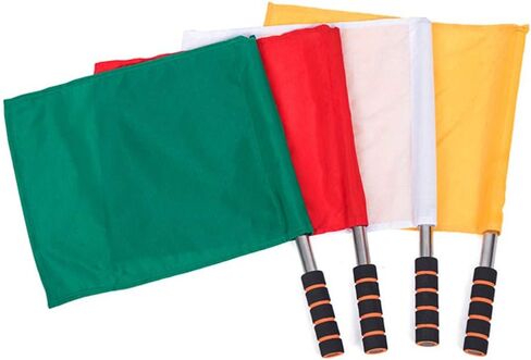 4 قطع من أعلام Linesman الرياضية من Sewroro، أعلام مطابقة لأحداث الحكم مع عصا عمود من الفولاذ المقاوم للصدأ للأحداث والمباريات الرياضية (أحمر) in Kuwait