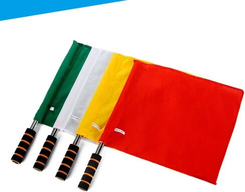 4 قطع من أعلام Linesman الرياضية من Sewroro، أعلام مطابقة لأحداث الحكم مع عصا عمود من الفولاذ المقاوم للصدأ للأحداث والمباريات الرياضية (أحمر) in Kuwait
