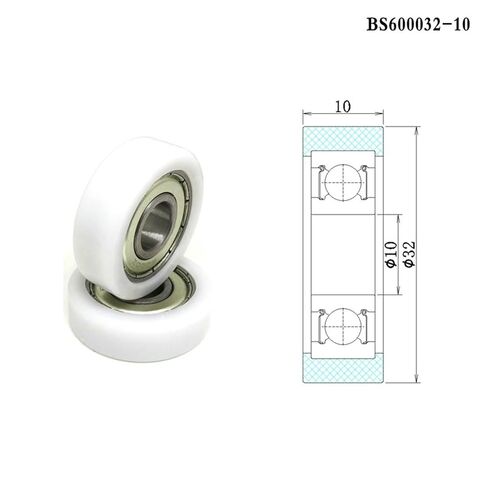 5 قطعة OD 32 مللي متر بوم مغطاة تحمل بكرة مع 6000Z 10x32x10 مللي متر BS600032-10 البلاستيك لأثاث المكاتب أدوات الهواء والأدراج in Kuwait