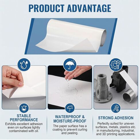 Eaasty 1 Roll 12" Width x 20 ft Length 468mp Double Sided Adhesive Transfer Tape Sheet Roll for Bonding and Laminating in Saudi Arabia
