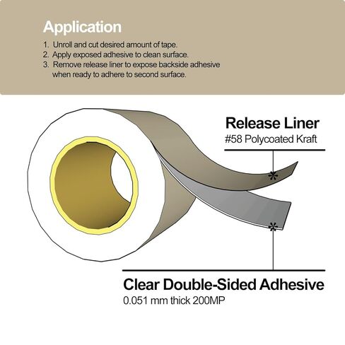 Gizmo Dorks 467MP Adhesive Transfer Tape - 6 in x 15 ft - Double Sided Industrial Strength Clear Bond, Permanent Multipurpose Adhesive for Crafts and Industrial Use in Saudi Arabia