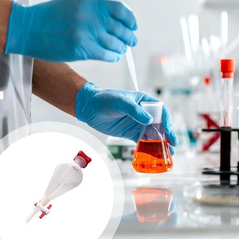 1000Ml Plastic Separatory Funnel with Stopcock, Pear-Shaped Design, High Temp Sterilizable, Ideal for Lab Chemical Applications in Saudi Arabia