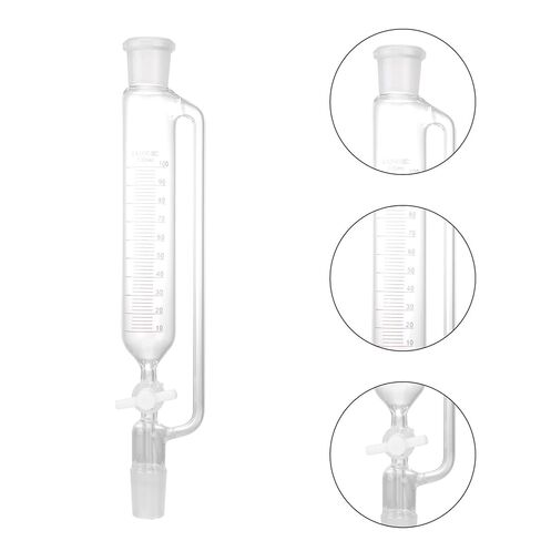 PTFE Piston Constant Pressure Cylindrical Separatory Funnel 100Ml Glass Liquid Separation Laboratory Glassware with Stopcock for Chemical Experiments in Saudi Arabia