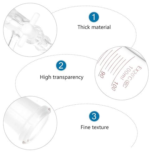 PTFE Piston Constant Pressure Cylindrical Separatory Funnel 100Ml Glass Liquid Separation Laboratory Glassware with Stopcock for Chemical Experiments in Saudi Arabia