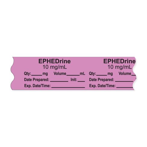 PDC Healthcare AN-2-5D10 شريط التخدير مع Exp. التاريخ والوقت والأولي، قابل للإزالة، "EPHEDrine 10 mg/mL"، 1 "Core، 3/4" x 500"، 333 بصمة، 500 بوصة لكل لفة، بنفسجي (عبوة من 500) in Saudi Arabia