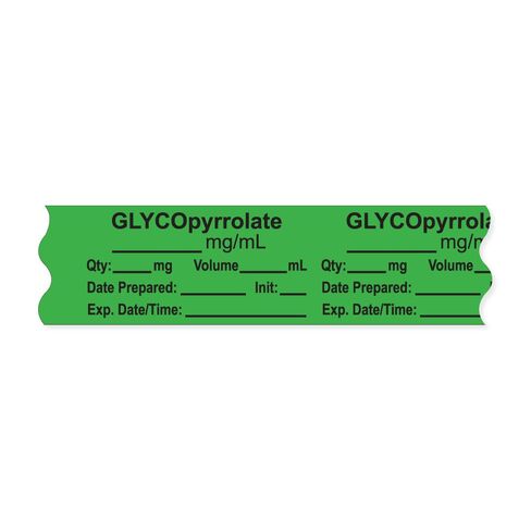 PDC Healthcare AN-2-9 شريط التخدير مع Exp. التاريخ والوقت والأولي، قابل للإزالة، "GLYCOpyrrolate mg/mL"، 1 بوصة، 3/4 بوصة × 500 بوصة، 333 بصمة، 500 بوصة لكل لفة، أخضر فاتح (عبوة من 500 قطعة) in Saudi Arabia