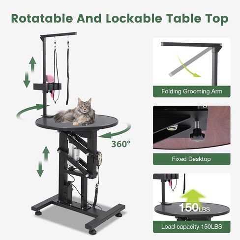 24 "طاولة تكييف الكلاب الكهربائية ، ورفع سريع قابل للتعديل ، طاولة تكييف الكلاب الثقيلة للكلاب الصغيرة مع طاولة مضادة للزلزال ، مجموعة عن بعد ، منظم الأدوات والذراعين ، الوردي in Kuwait