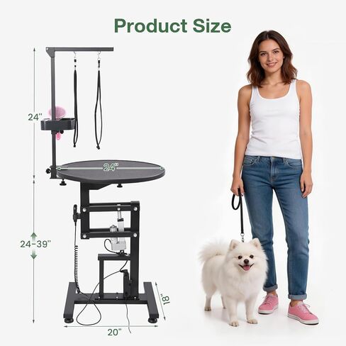 24 "طاولة تكييف الكلاب الكهربائية ، ورفع سريع قابل للتعديل ، طاولة تكييف الكلاب الثقيلة للكلاب الصغيرة مع طاولة مضادة للزلزال ، مجموعة عن بعد ، منظم الأدوات والذراعين ، الوردي in Kuwait