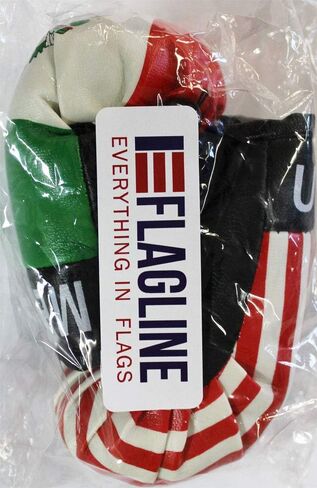 USA and Mexico Novelty Mini Boxing Gloves with Black Snap Connection in Kuwait