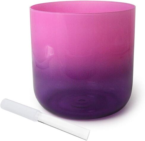 8 Inch Alchemy Crystal Singing Bowl Purple Gradient, Sound Healing, Chakra Bowl Sound Bowl, Gift For Yoga Meditation, With Free Acrylic Striker & O-ring(D Note) in Kuwait