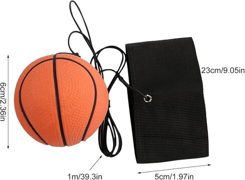 Reaction Training Ball with Adjustable Wrist Strap - High-Elasticity Rubber Basketball Trainer for Agility Drills and Reflex Exercises, Elastic String Sports Equipment for Athletes in Kuwait
