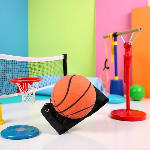 Reaction Training Ball with Adjustable Wrist Strap - High-Elasticity Rubber Basketball Trainer for Agility Drills and Reflex Exercises, Elastic String Sports Equipment for Athletes in Kuwait