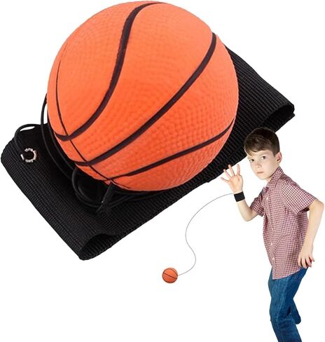 كرة إرجاع المعصم، كرة السلة إرجاع المعصم، كرات سلة صغيرة لتمرين المعصم متعة للبالغين في الهواء الطلق، أداة تدريب السرعة وخفة الحركة، كرات معصم مطاطية نطاطة على سلسلة مرنة in Kuwait