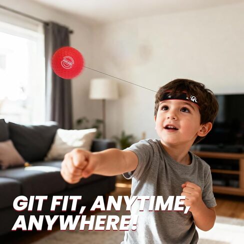 مجموعة كرات الملاكمة العاكسة SQUAD - كرات رد فعل من 4 مستويات + عصابة رأس قابلة للتعديل - سرعة التدريب والتوقيت والتنسيق بين اليد والعين - متعة آمنة للأطفال والكبار - هدية للملاكمة/فنون القتال المختلطة/كراف ماغا للتمرين المنزلي in Kuwait