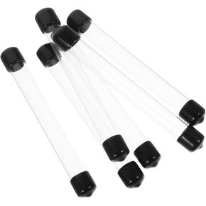 6-Piece Plastic Round Storage Tubes with Lids 122x12mm Portable Organizing Solution for Craft Supplies Makeup and Small Items in Kuwait