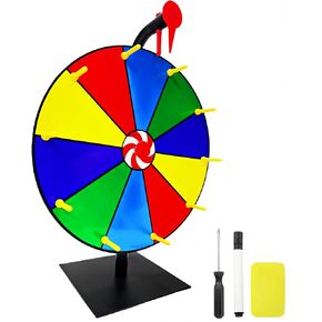 جائزة دوارة شديدة التحمل مقاس 12 بوصة، وعجلة جوائز ذات 10 فتحات مع حامل وقلم تحديد وممحاة قابلة للمسح، للألعاب العائلية وألعاب الفصل الدراسي والكرنفالات والمعارض التجارية والسحوبات والمناسبات الأخرى المختلفة in Kuwait