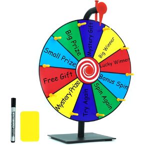Prize Wheel Spinner with Stand –12 Inch Spinning Wheel for Prizes, 10 Slots Color Spin The Wheel Game, Carnival Prize Wheel for Trade Show, Party Games, Casino Games in Kuwait