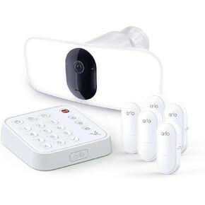 Arlo Pro 3 Camera Camera مع حزمة لوحة الطاقة الشمسية | في الهواء الطلق | كاميرا الأمن اللاسلكية مع مصباح LED ، الرؤية الليلية الملونة ، دقة 2K مع HDR | يتم شحن البطارية مع لوحة الطاقة الشمسية ، بيضاء in Kuwait
