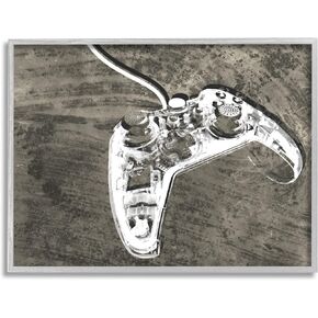 Stupell Industries Video Game Controller Over Rustic Wood Grain Pattern in Kuwait