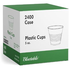 Bluetable 5 أوقية أكواب بلاستيكية يمكن التخلص منها 2400 حالة - أكواب طبية صغيرة 5 أوقية أكواب الحمام كوب شفاف 5 أوقية. كوب شرب شفاف لموزع المياه [2400 علبة/علبة] in Kuwait