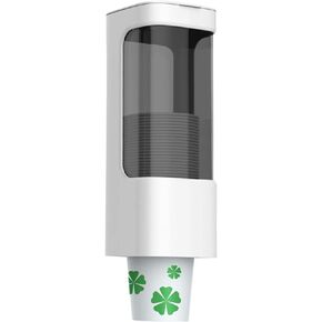 موزع أكواب، حامل أكواب مبرد مياه من نوع السحب يناسب أكواب بلاستيكية ورقية للاستعمال مرة واحدة بسعة 3oz-5oz، موزع أكواب غسول الفم للحمام على الحائط مع معجون للمستشفى المنزلي والمكتب (أبيض) in Kuwait