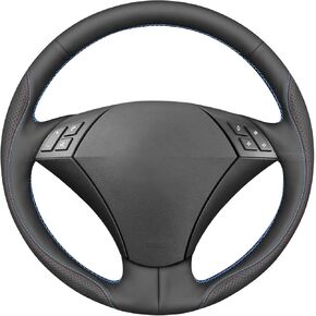 Mewant Sew Steering Wheel Cover لـ BMW E60 (سيدان) 530D 2003-2009 E61 (Touring) 2004 2005-2008 2009 ، مصنوع من العجلات والجلد الأصلي/التوجيه لـ BMW E60 530D E61 in Kuwait