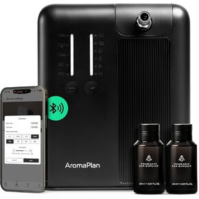 موزع روائح الهواء البارد من مجموعة AromaPlan 5 Star، المنزل بأكمله (يشمل رائحتين) - رائحة ذكية بدون ماء، ضبط الرائحة والوقت، التحكم في التطبيق، التدفئة والتهوية وتكييف الهواء | منزلى، تجاري، فندق | غرفة كبيرة، 2000 قدم مربع in Kuwait