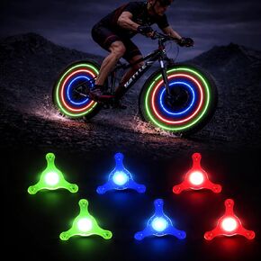 مصابيح دراجة، 6 قطع من مصابيح أمان الدراجة، مصابيح LED لعجلة الدراجة. أضواء عجلة إطار فلاش للدراجة لإطارات الدراجات النارية والدراجات النارية، وأضواء فلاش لإطارات الدراجة in Kuwait