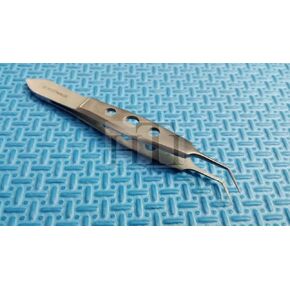 HIGH Grade CASTROVIEJO KELMAN McPherson Suture Tying Platform Forceps Smooth Jaws 0.50MM Angled Curved (HTI BRAND) in Kuwait
