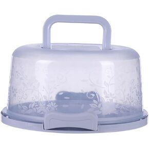for Round Cake Carrier with Lid and Handle, 10"" x 5.3"" Storage Container 8"" Cake, Clear Dome with Snap Locks, for PP Material, Transport, Party, Picnic, White in Kuwait