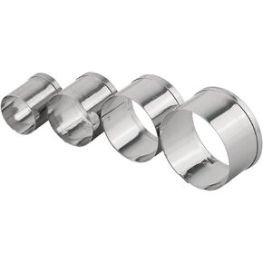 for Stainless Steel Cake for Ring Set Mousse, Cheesecake, Tart, and Pastry Molding, 4-Piece (3.3cm, 2.7cm, 2.15cm, 1.65cm), Silver in Kuwait