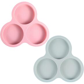 Silicone Air Fryer for Egg Pan Baking Eggs, Muffins, Burgers, Pancakes, Reusable Non- Cooking Tray Air Fryer, Oven, Microwave, 9 Inch, 3-Cavity (Pink) in Kuwait